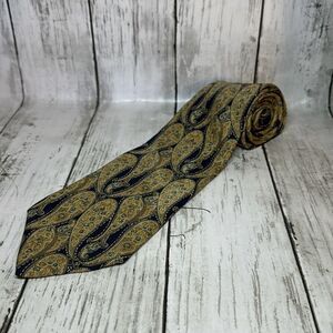 Britches Great Outdoors Paisley Silk‎ Tie Blue Tan Made in USA Union Made